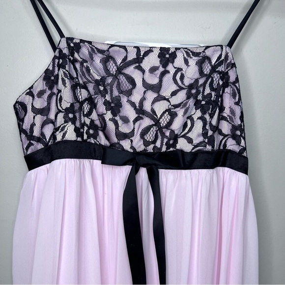 Jessica Mclintock Girls Vintage Pink & Black Chiffon Dress Size 16 - Picture 2 of 9